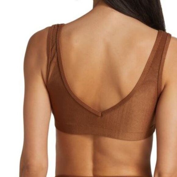 WeWoreWhat Women's Ribbed V-Neck Sports Bra  X-Small - Picture 10 of 11